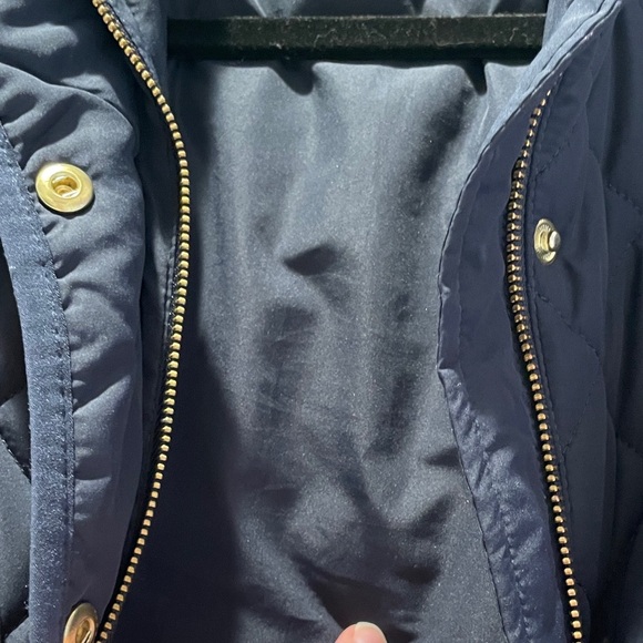 J. Crew Navy Quilted Field Jacket with Gold Buttons Size XS - Picture 9 of 12